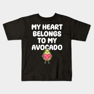 Valentine Avocado - My heart belongs to my avocado Kids T-Shirt